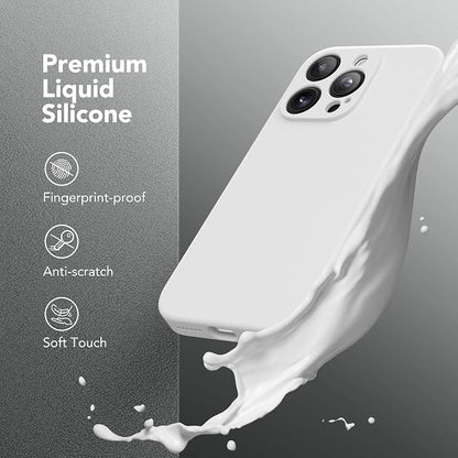 Magnetic for iPhone 16 Pro Case, Compatible with MagSafe, [Full Camera Protection][Screen Protector] Silicone Shockproof Protective Phone Case for iPhone 16 Pro 6.3", White