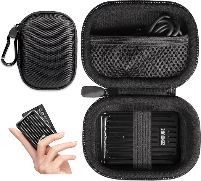 GETGEAR Case for Zendure Portable Charger 10000mAh Power Bank 20W PD USB C Battery Pack QC 3.0 Cargador Portable External Battery (Black)
