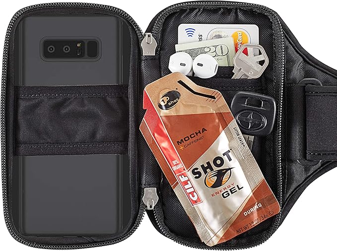 Sporteer Velocity V8 Running Armband - Fits Large Cases - Slim No-Bounce Holder for iPhone 17/16/15 Pro Max & Plus, Galaxy S26+/S25+, Pixel 10 Pro XL - Large-Format Modular Fitness Case