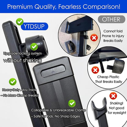 2026 Tablet Holder for Car Headrest 2 Pack [3 in 1 Sturdy Upgrade Extension Arm] 360° Rotating Adjustable for iPad/Phone Headrest Mount, for Most Tablets/Phones, Fit Larger Tablet - Black