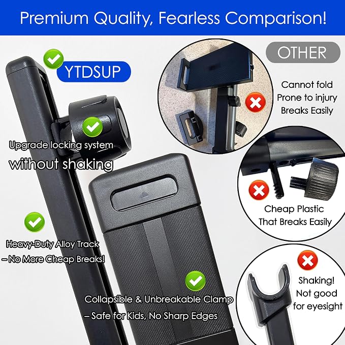 2026 Tablet Holder for Car Headrest [3 in 1 Sturdy Upgrade Extension Arm] 360° Rotating Adjustable for ipad Headrest Mount, for Most Tablets/Phones, Fit Larger Tablet (Short Side ≤11") - Black