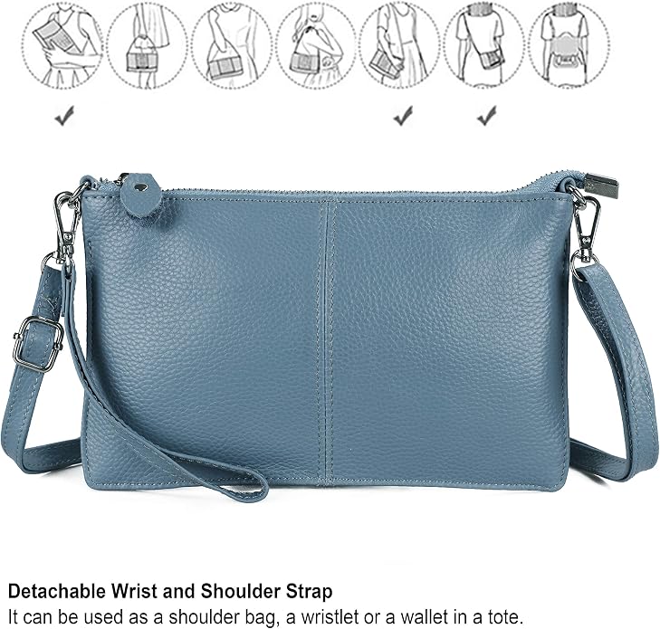 befen Genuine Leather Wristlet Clutch Wallet Purses Small Crossbody Bags for Women with RFID Blocking Card Slots