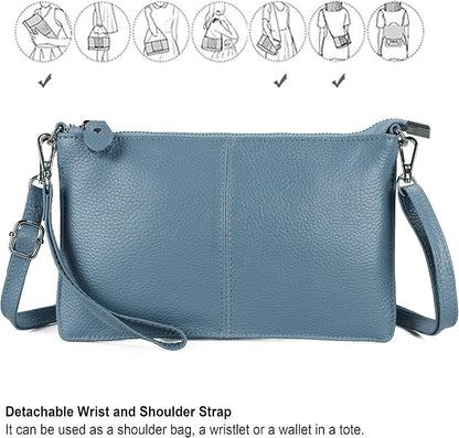 befen Genuine Leather Wristlet Clutch Wallet Purses Small Crossbody Bags for Women with RFID Blocking Card Slots