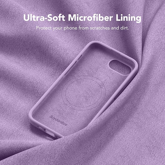 Magnetic for iPhone 17e/iPhone 16e Case, Compatible with MagSafe, [Soft Anti-Scratch Microfiber Lining] Slim Silicone Shockproof Protective Phone Case for iPhone 17e/16e 6.1", Light Purple