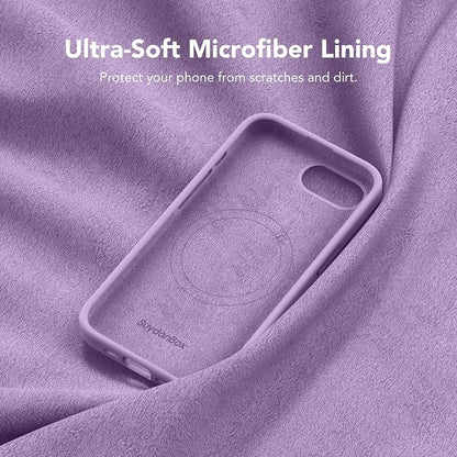 Magnetic for iPhone 17e/iPhone 16e Case, Compatible with MagSafe, [Soft Anti-Scratch Microfiber Lining] Slim Silicone Shockproof Protective Phone Case for iPhone 17e/16e 6.1", Light Purple