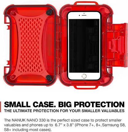 Nanuk 330-0009 Nano Series Waterproof Large Hard Case for Phones, Cameras and Electronics (Red)