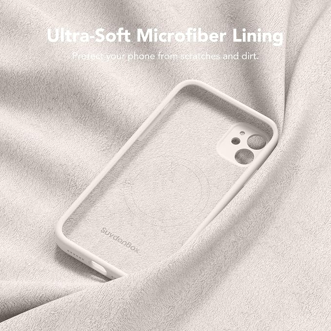 Magnetic for iPhone 11 Phone Case Silicone, Compatible with MagSafe, [Full Camera Protection][Screen Protector] Slim Shockproof Protective Case for iPhone 11 6.1", Stone