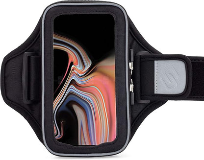 Sporteer Velocity V8 Running Armband - Fits Large Cases - Slim No-Bounce Holder for iPhone 17/16/15 Pro Max & Plus, Galaxy S26+/S25+, Pixel 10 Pro XL - Large-Format Modular Fitness Case