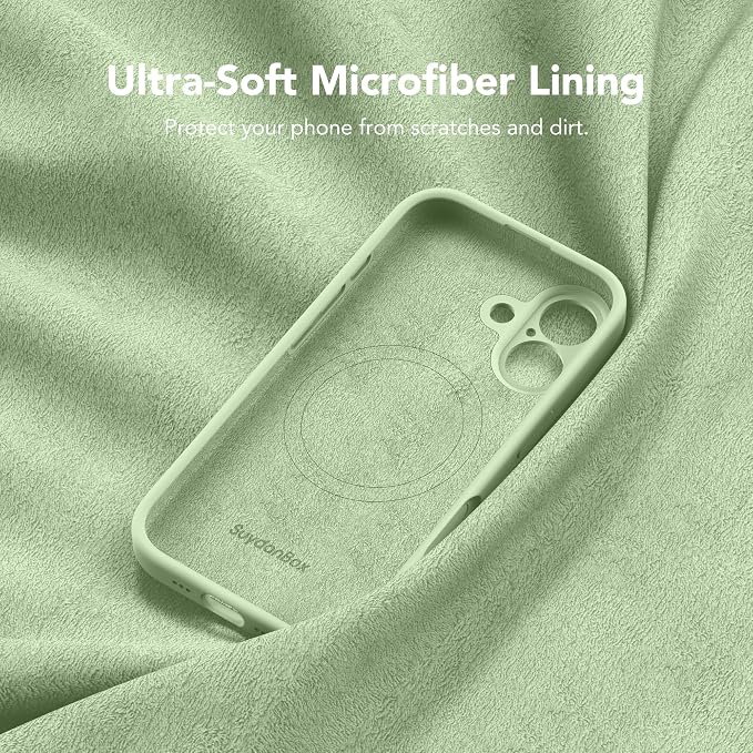 Magnetic for iPhone 17 Case, Compatible with MagSafe, [Full Camera Protection][Screen Protector] Silicone Shockproof Protective Phone Case for iPhone 17 6.3", Matcha