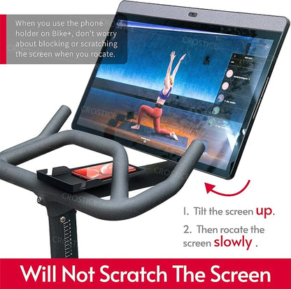 Phone Holder Compatible with Peloton Bike & Bike Plus Accessories, Original Design Cell Phone Tray, Holder for iPhone, Cellphone Mount, Fit for Most Mobile, Baby Monitor