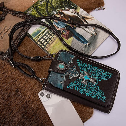Montana West Small Crossbody Bags for Women Western Handbag with Cash Slots