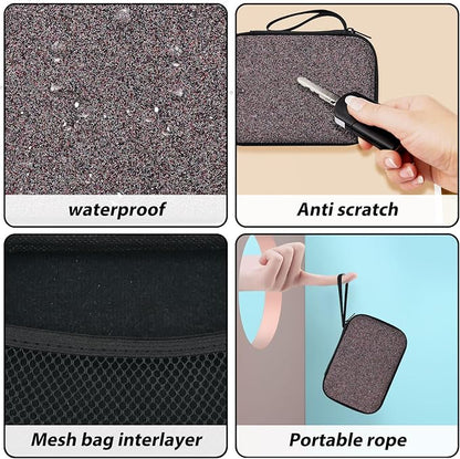 Glitter Phone Charger Case Storage Sets Wire Saver Cable Protector with Brown Travel Storage Bag, Luxury Bling Cable Charger Protector Cord Organizer for iPhone (Leopard)