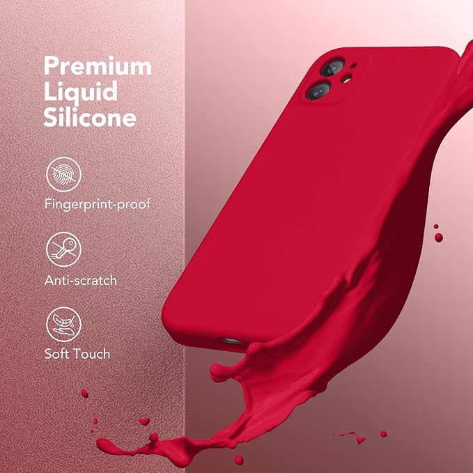 Magnetic for iPhone 11 Phone Case Silicone, Compatible with MagSafe, [Full Camera Protection][Screen Protector] Slim Shockproof Protective Case for iPhone 11 6.1", Red