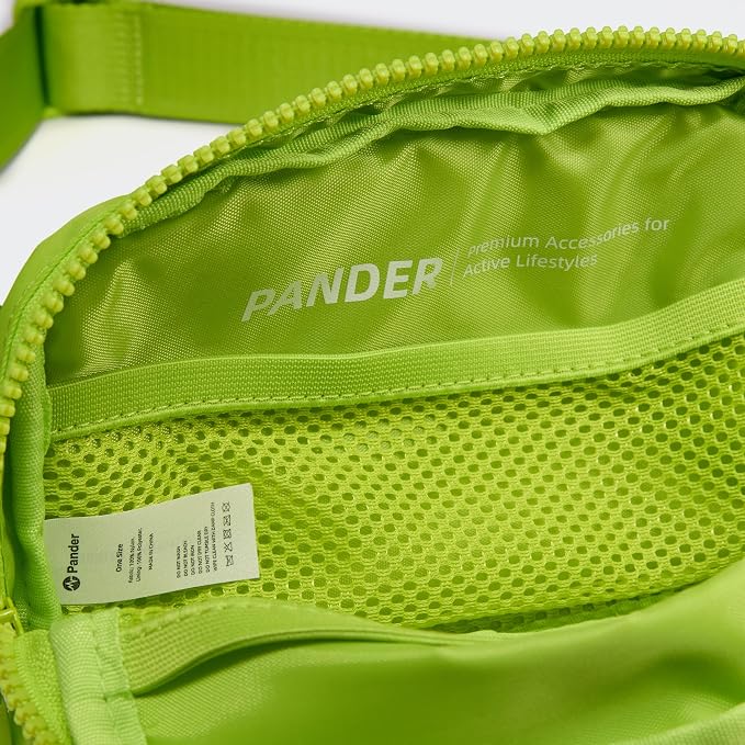 Pander Two Way Zipper Fanny Pack Nylon Everywhere Belt Bag for Women, Water Repellent Waist Packs, Crossbody Bags with Adjustable Strap(Grape Green).