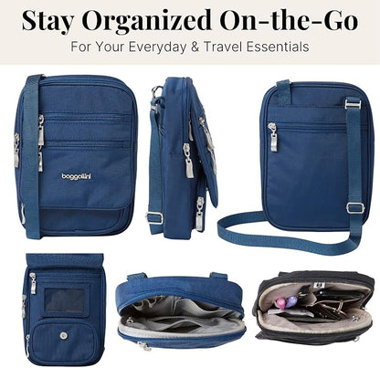 Baggallini Journey Crossbody Bags for Women 9x6 Small Lightweight Travel Handbag W/RFID