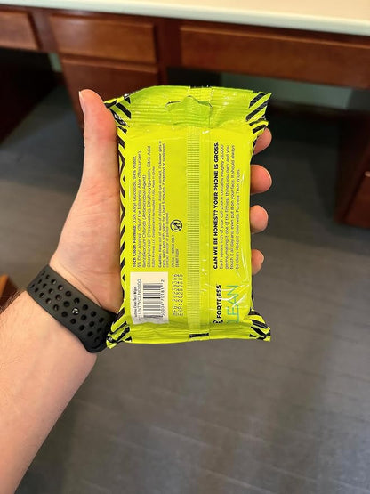 Fortress Electronic Wipes (25 ct, Pack of 36) To-Go Tech Wipes for Screens, Phones, Keyboards, TV Monitors, Computer Screens, and More [Travel Size] Skin-Safe