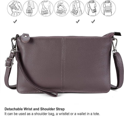 befen Genuine Leather Wristlet Clutch Wallet Purses Small Crossbody Bags for Women with RFID Blocking Card Slots