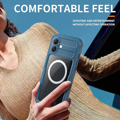 Omio for iPhone 16 Plus Waterproof Case Compatible with MagSafe, Magnetic Waterproof Full Body IP68 Underwater Case Built-in Screen Protector Military Grade Shockproof Case for Men Women Teal