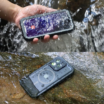 SPORTLINK for iPhone 14 Pro Max Case Waterproof - Buit in Screen Protector [Compatible with MagSafe][IP68 Underwater][6.6FT Military Dropproof][Dustproof] Full Body Shockproof 6.7" Black