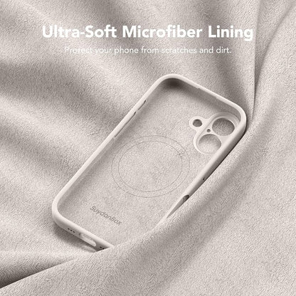 Magnetic for iPhone 16 Case, Compatible with MagSafe, [Screen Protector + Full Camera Protection], Silicone Shockproof Anti-Scratch Protective Phone Case for iPhone 16 6.1", Stone