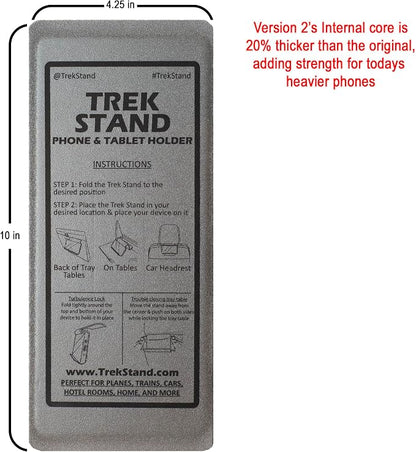 DTLgear Trek Stand Flexible Phone and Small Tablet Holder for Airplane, Office, Desk, Treadmill, Hotel, Kitchen, Plane Travel Essentials