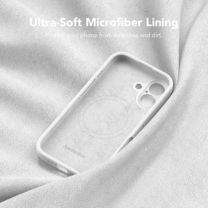 Magnetic for iPhone 17 Case, Compatible with MagSafe, [Full Camera Protection][Screen Protector] Silicone Shockproof Protective Phone Case for iPhone 17 6.3", White