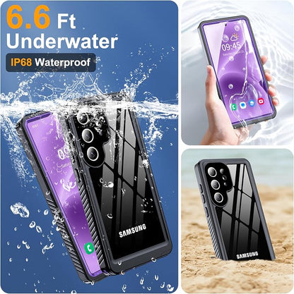 for Samsung Galaxy S25 Ultra Case, IP68 Waterproof with Built-in Screen&Lens Protector [14FT Military Shockproof] Full Body Heavy Duty Protective Phone Case for S25 Ultra 5G, Purple