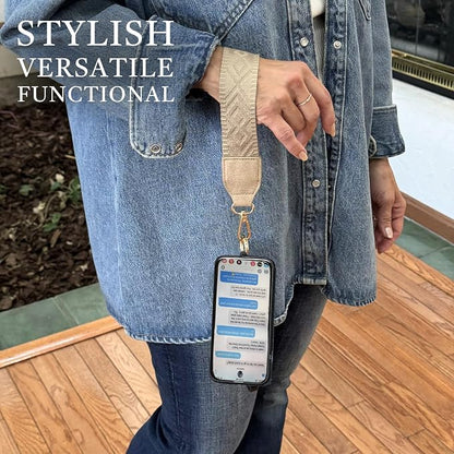 Save the Girls Original Clip and Go Phone Strap Pattern - Crossbody Phone Strap Chain with Zipper Wallet Pouch