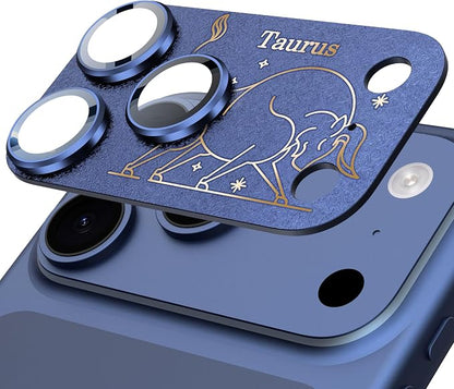 Compatible for iPhone 17 Pro Camera Lens Protector, Taurus Pattern, Drop Protection, Anti Scratch Full-Coverage, AR 360-Degree Protection, Camera Transmfttance HD, Easy Installation, Dark Blue
