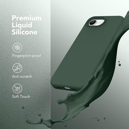 Magnetic for iPhone 17e/iPhone 16e Case, Compatible with MagSafe, [Soft Anti-Scratch Microfiber Lining] Slim Silicone Shockproof Protective Phone Case for iPhone 17e/16e 6.1", Alpine Green