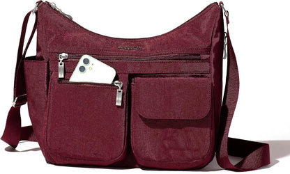 Baggallini womens Everywhere Bagg Crossbody Women 11x9 Lightweight Nylon Hobo Water-resistant Travel Bag W/Rfid