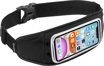 Sporteer Zephyr Ultra-Slim Running Belt - Minimalist Waist Pack for iPhone 17, 16, 15 Pro Max, Plus, Galaxy S26, S25 - Low-Profile Fitness Pouch for Slim Cases & Bare Phones