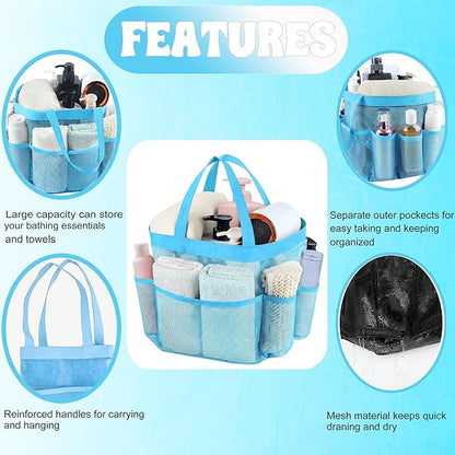 Attmu Mesh Shower Caddy Portable, Quick Dry Hanging Shower Tote Bag for College Dorm Room Essentials, Large Capacity Caddy Dorm for Bathroom Gym Swimming