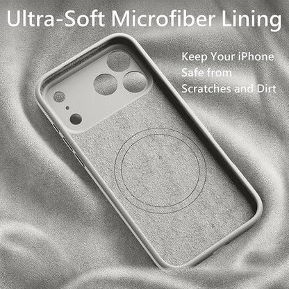 FireNova Magnetic for iPhone 17 Pro Case, Compatible with MagSafe, [Integrated Silicone Camera Control Button] [Camera Protection] Anti-Scratch Microfiber Lining Phone Case, 6.3", Natural Titanium