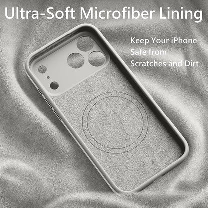 FireNova Magnetic for iPhone 17 Pro Max Case, Compatible with MagSafe, [Integrated Silicone Camera Control Button] [Camera Protection] Anti-Scratch Microfiber Lining Phone Case, 6.9", Natural Titanium