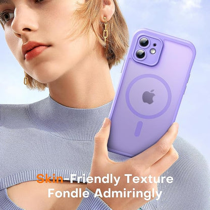 TOCOL for Phone 12 Case, Compatible with Magsafe Charger, Full Camera Protection, Drop Protection, Translucent Matte Phone Case for iPhone 12 6.1 inch Light Purple