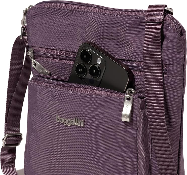 Baggallini Pocket Crossbody Bags for Women 8x8 Small Lightweight Durable Water-resistant Travel Purse W/Rfid