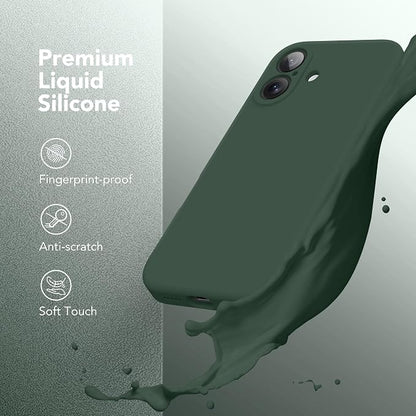 Magnetic for iPhone 16 Plus Case, Compatible with MagSafe, [Full Camera Protection][Screen Protector] Silicone Shockproof Protective Phone Case for iPhone 16 Plus 6.7", Alpine Green