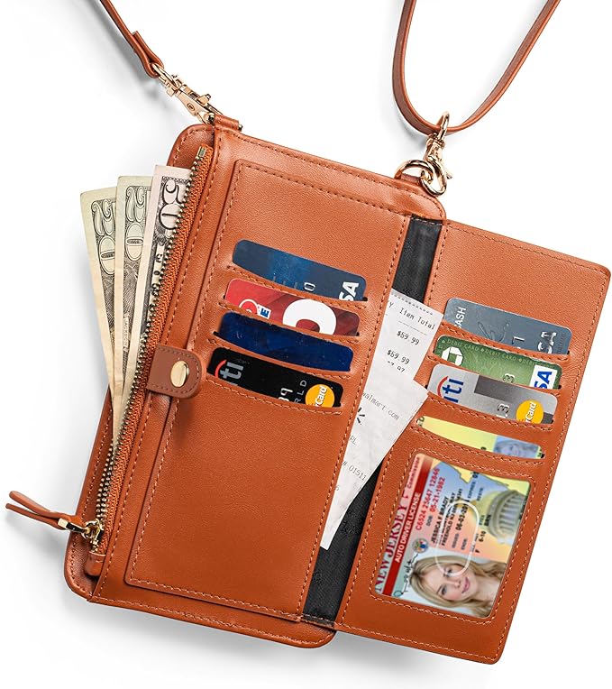 Claasico Crossbody Phone Purse for Women – RFID Phone Case Wallet w/Magnetic Closure & Separate Zipper Pocket Crossbody Bag