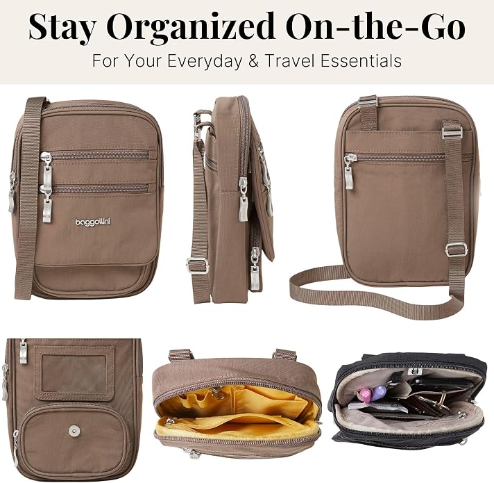Baggallini Journey Crossbody Bags for Women 9x6 Small Lightweight Travel Handbag W/RFID