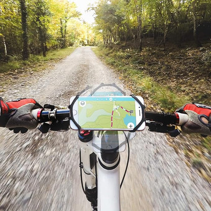 TeamObsidian Bike Phone Mount [ Size L] Made of Durable Non-Slip Silicone. Rotatable Mobile Cellphone Holder/Universal Cradle for All Bicycle Handlebars and 99% of Smartphones:
