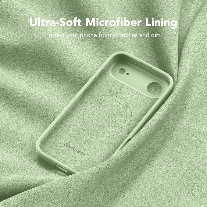 Magnetic for iPhone Air Case, Compatible with MagSafe, [Full Camera Protection][Screen Protector] Silicone Shockproof Protective Phone Case for iPhone 17 Air 6.5", Matcha
