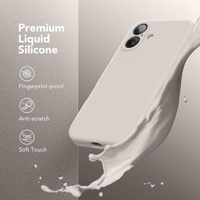 Magnetic for iPhone 16 Plus Case, Compatible with MagSafe, [Full Camera Protection][Screen Protector] Silicone Shockproof Protective Phone Case for iPhone 16 Plus 6.7", Stone