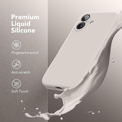 Magnetic for iPhone 16 Plus Case, Compatible with MagSafe, [Full Camera Protection][Screen Protector] Silicone Shockproof Protective Phone Case for iPhone 16 Plus 6.7", Stone