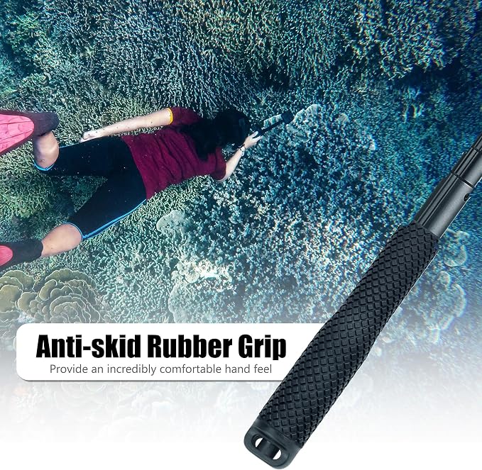 SOONSUN 23'' Short Extension Selfie Stick Compact Hand Grip Waterproof Monopod Pole for GoPro Hero 13 12 11 10 9 8 7 6 5 4, Fusion, Session, Insta360 X2 X3, GO3, AKASO, DJI Osmo Action Camera