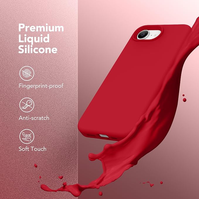 Magnetic for iPhone 17e/iPhone 16e Case, Compatible with MagSafe, [Soft Anti-Scratch Microfiber Lining] Slim Silicone Shockproof Protective Phone Case for iPhone 17e/16e 6.1", Deep Red