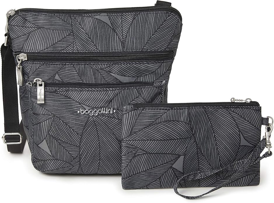 Baggallini Pocket Crossbody Bags for Women 8x8 Small Lightweight Durable Water-resistant Travel Purse W/Rfid