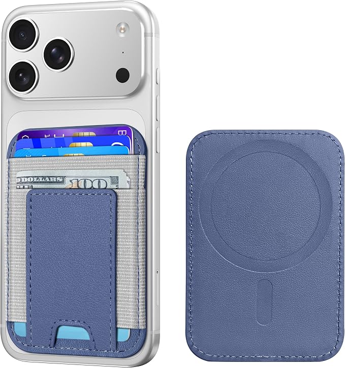 Upgraded for Magsafe Wallet, Strongest Magnetic Wallet, for iPhone Magsafe Walletwith 2 Card Slots, Magnetic Card Holder for iPhone 17/16/15/14/13/12 Series, Vegan Leather, Fit 7 Cards, Purple