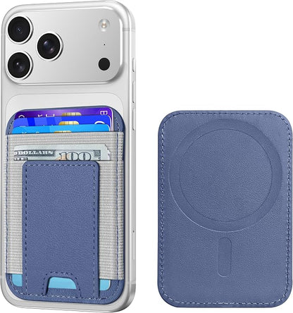 Upgraded for Magsafe Wallet, Strongest Magnetic Wallet, for iPhone Magsafe Walletwith 2 Card Slots, Magnetic Card Holder for iPhone 17/16/15/14/13/12 Series, Vegan Leather, Fit 7 Cards, Purple