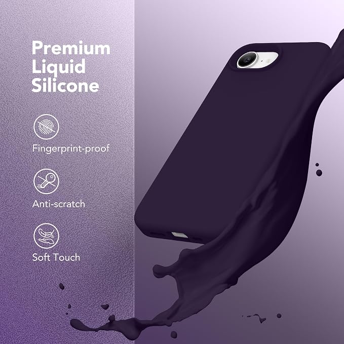 Magnetic for iPhone 17e/iPhone 16e Case, Compatible with MagSafe, [Soft Anti-Scratch Microfiber Lining] Slim Silicone Shockproof Protective Phone Case for iPhone 17e/16e 6.1", Deep Purple